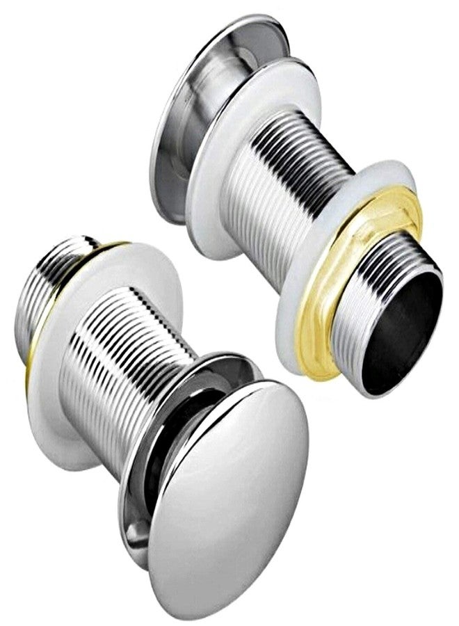 WISDOM Finish Pop-up Brass Basin Drainer/Waste Coupling Waste Bathroom Wash Basin/Vessel Sink 4 Inch Full Threaded Pop Up 32 MM Flush Valve Faucet (Vessel Installation Type) (Silver) - Image 4